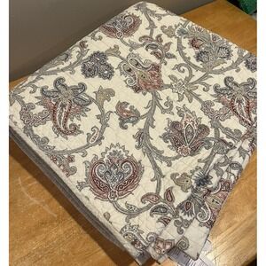 Waverly Arezzo‎ Giardino Quilt 80x86"  Floral Paisley Muted 100% Cotton